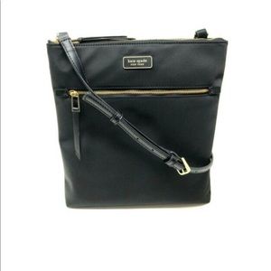 SOLD- Kate Spade Black Nylon Flat Crossbody Bag